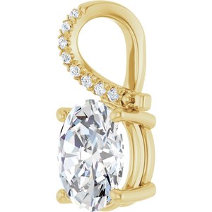 18K Yellow Gold 10x8 mm Oval Pendant Mounting – image 3