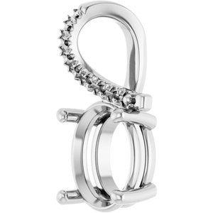 10K White Gold 10x8 mm Oval Pendant Mounting – image 4