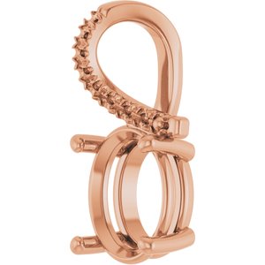 10K Rose Gold 10x8 mm Oval Pendant Mounting – image 4