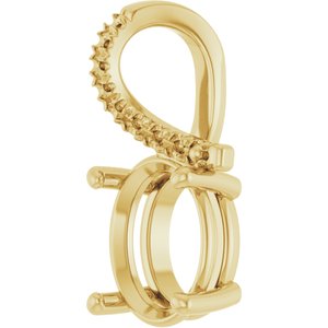 14K Yellow Gold 10x8 mm Oval Pendant Mounting – image 4