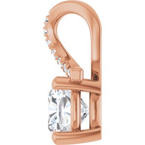 18K Rose Gold 6.5x6.5 mm Cushion Pendant Mounting – image 5