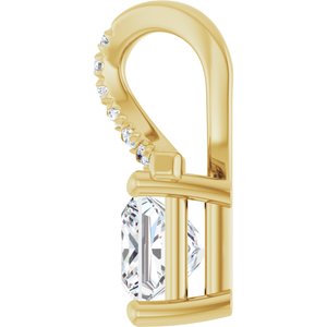 10K Yellow Gold 5x5 mm Square Pendant Mounting – image 5