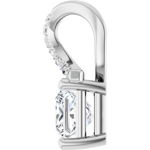 14K X1 White Gold 5x5 mm Square Pendant Mounting – image 5