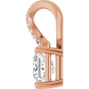 18K Rose Gold 5x5 mm Square Pendant Mounting – image 5