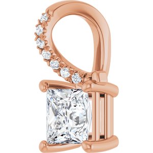 10K Rose Gold 5x5 mm Square Pendant Mounting – image 3