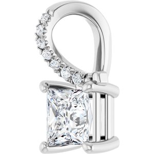 10K White Gold 5x5 mm Square Pendant Mounting – image 3