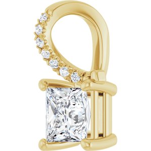 10K Yellow Gold 5x5 mm Square Pendant Mounting – image 3