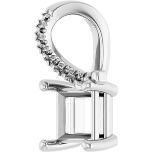 Platinum 5x5 mm Square Pendant Mounting – image 4