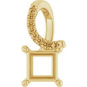 14K Yellow Gold 5x5 mm Square Pendant Mounting – image 2