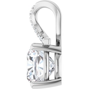 Platinum 9x9 mm Cushion Pendant Mounting – image 5