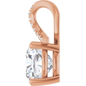 14K Rose Gold 9x9 mm Cushion Pendant Mounting – image 5