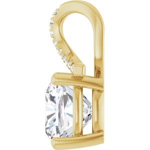 10K Yellow Gold 9x9 mm Cushion Pendant Mounting – image 5