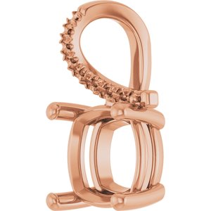10K Rose Gold 9x9 mm Cushion Pendant Mounting – image 4