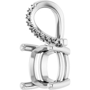 Sterling Silver 9x9 mm Cushion Pendant Mounting – image 4