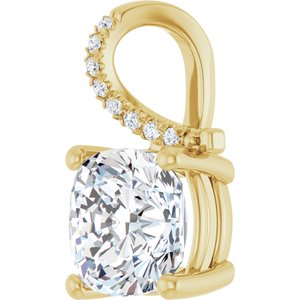 14K Yellow Gold 9x9 mm Cushion Pendant Mounting – image 3