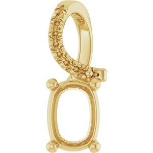 18K Yellow Gold 7.5x5.5 mm Elongated Cushion Pendant Mounting – image 2
