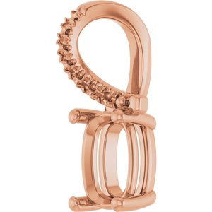 10K Rose Gold 7.5x5.5 mm Elongated Cushion Pendant Mounting – image 4