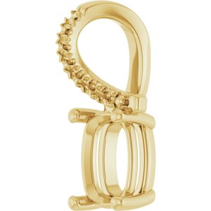 18K Yellow Gold 7.5x5.5 mm Elongated Cushion Pendant Mounting – image 4