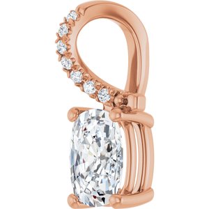 10K Rose Gold 7.5x5.5 mm Elongated Cushion Pendant Mounting – image 3