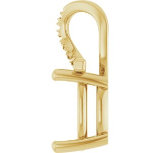 10K Yellow Gold 12x12 mm Cushion Pendant Mounting – image 6