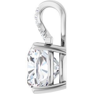 14K X1 White Gold 12x12 mm Cushion Pendant Mounting – image 5