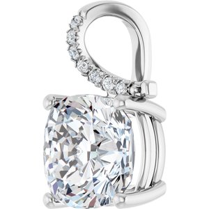 Continuum Sterling Silver 12x12 mm Cushion Pendant Mounting – image 3