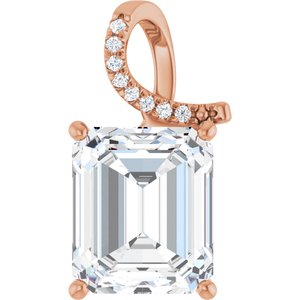 18K Rose Gold 13x11 mm Emerald Pendant Mounting