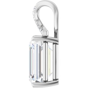 Platinum 13x11 mm Emerald Pendant Mounting – image 5