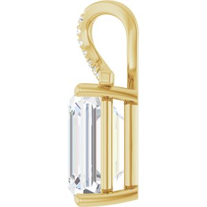 10K Yellow Gold 13x11 mm Emerald Pendant Mounting – image 5