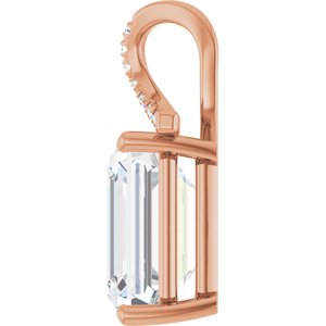 18K Rose Gold 13x11 mm Emerald Pendant Mounting – image 5