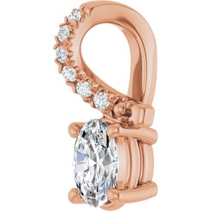 10K Rose Gold 5x3.5 mm Oval Pendant Mounting – image 3