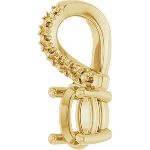 10K Yellow Gold 5x3.5 mm Oval Pendant Mounting – image 4