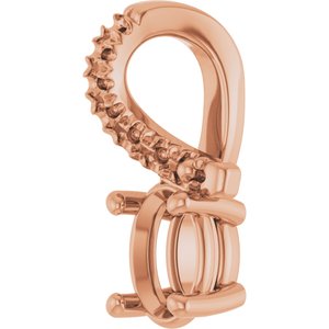 14K Rose Gold 5x3.5 mm Oval Pendant Mounting – image 4