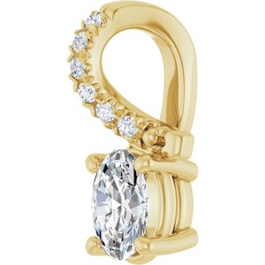 10K Yellow Gold 5x3.5 mm Oval Pendant Mounting – image 3