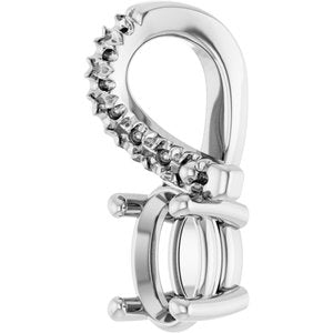 14K White Gold 5x3.5 mm Oval Pendant Mounting – image 4