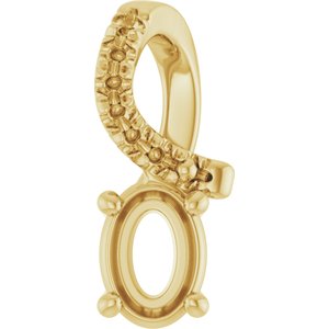 14K Yellow Gold 5x3.5 mm Oval Pendant Mounting – image 2
