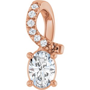 10K Rose Gold 5x3.5 mm Oval Pendant Mounting