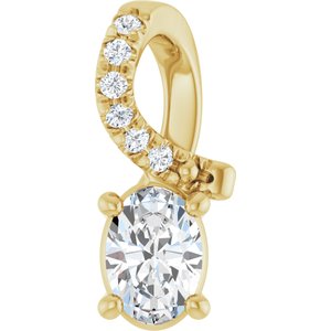 10K Yellow Gold 5x3.5 mm Oval Pendant Mounting