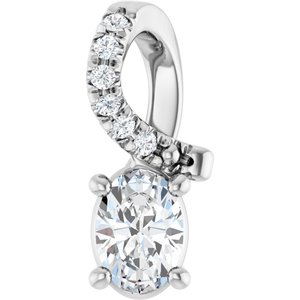 10K White Gold 5x3.5 mm Oval Pendant Mounting