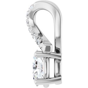 14K White Gold 5x3.5 mm Oval Pendant Mounting – image 5