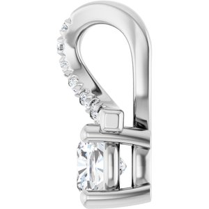 14K White Gold 4x4 mm Cushion Pendant Mounting – image 5