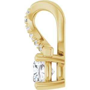 18K Yellow Gold 4x4 mm Cushion Pendant Mounting – image 5