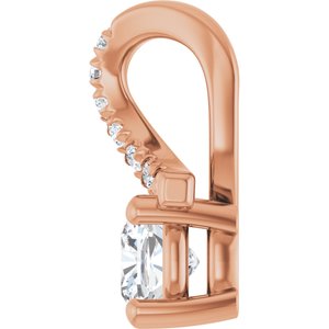 18K Rose Gold 4x4 mm Cushion Pendant Mounting – image 5