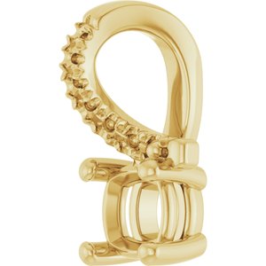 18K Yellow Gold 4x4 mm Cushion Pendant Mounting – image 4