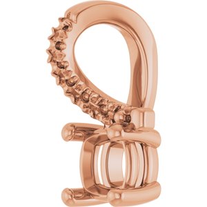 14K Rose Gold 4x4 mm Cushion Pendant Mounting – image 4