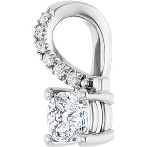 Platinum 4x4 mm Cushion Pendant Mounting – image 3