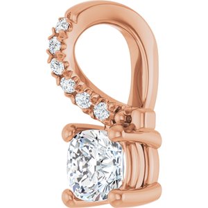 14K Rose Gold 4x4 mm Cushion Pendant Mounting – image 3