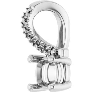 Platinum 4x4 mm Cushion Pendant Mounting – image 4