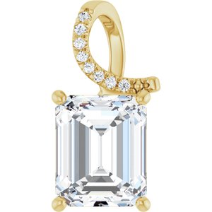 10K Yellow Gold 11x9 mm Emerald Pendant Mounting