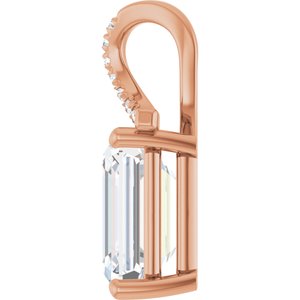 10K Rose Gold 11x9 mm Emerald Pendant Mounting – image 5